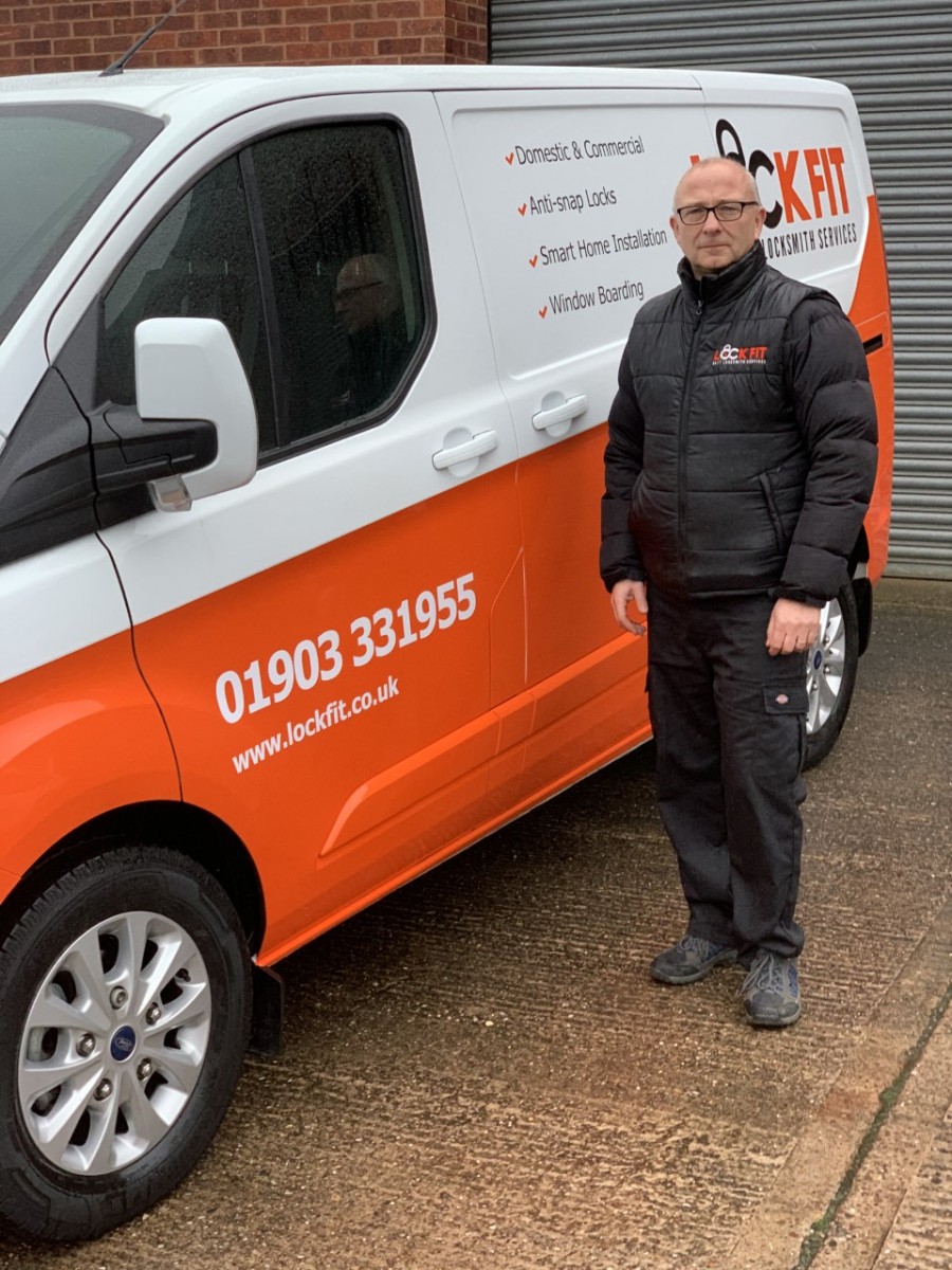 Sean, Local Locksmith Worthing Stood Next To His LockFit Van