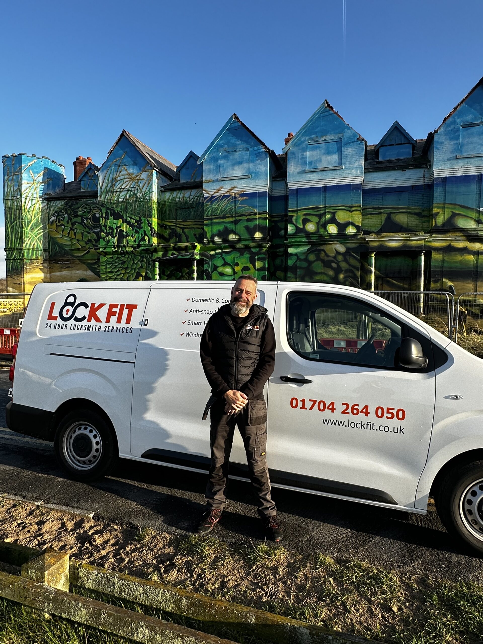 Nick, Formby/Ainsdale Locksmith Stood Next To His LockFit Van Nick, Formby/Ainsdale Locksmith Stood Next To His LockFit Van