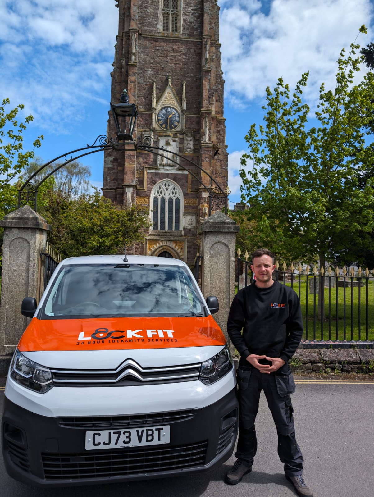 Scott, Collumpton Locksmith Stood Next To His LockFit Van