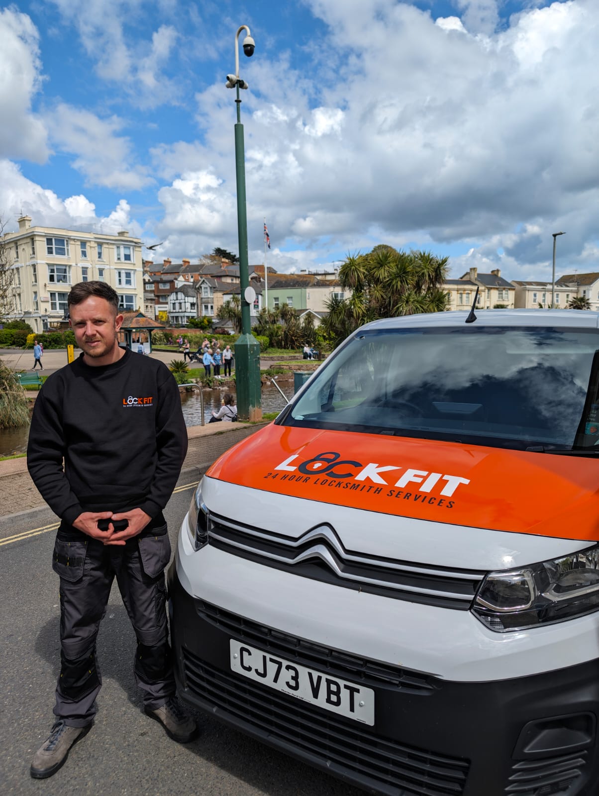 Scott, Dawlish Locksmith Stood Next To His LockFit Van