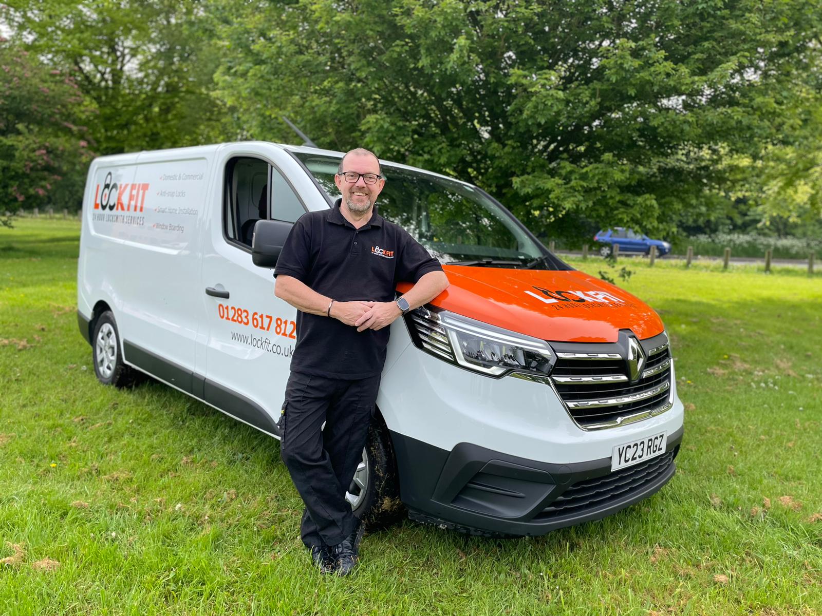 Hans, Burton Upon Trent Locksmith Stood Next To His LockFit Van