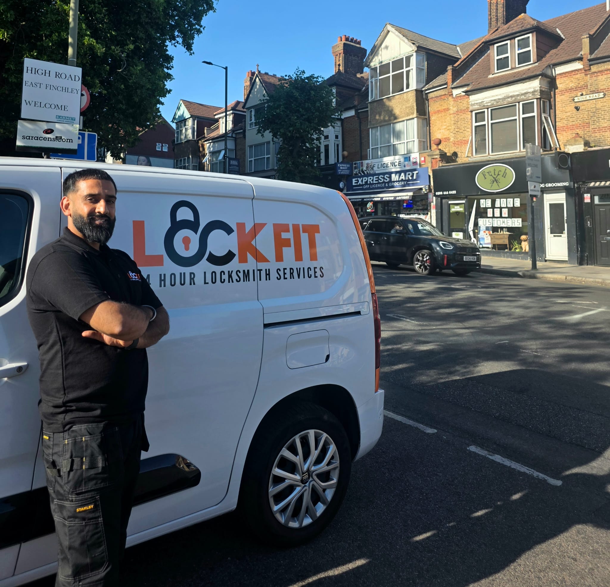 Amrit, East Finchley Locksmith Stood Next To His LockFit Van Amrit, East Finchley Locksmith Stood Next To His LockFit Van