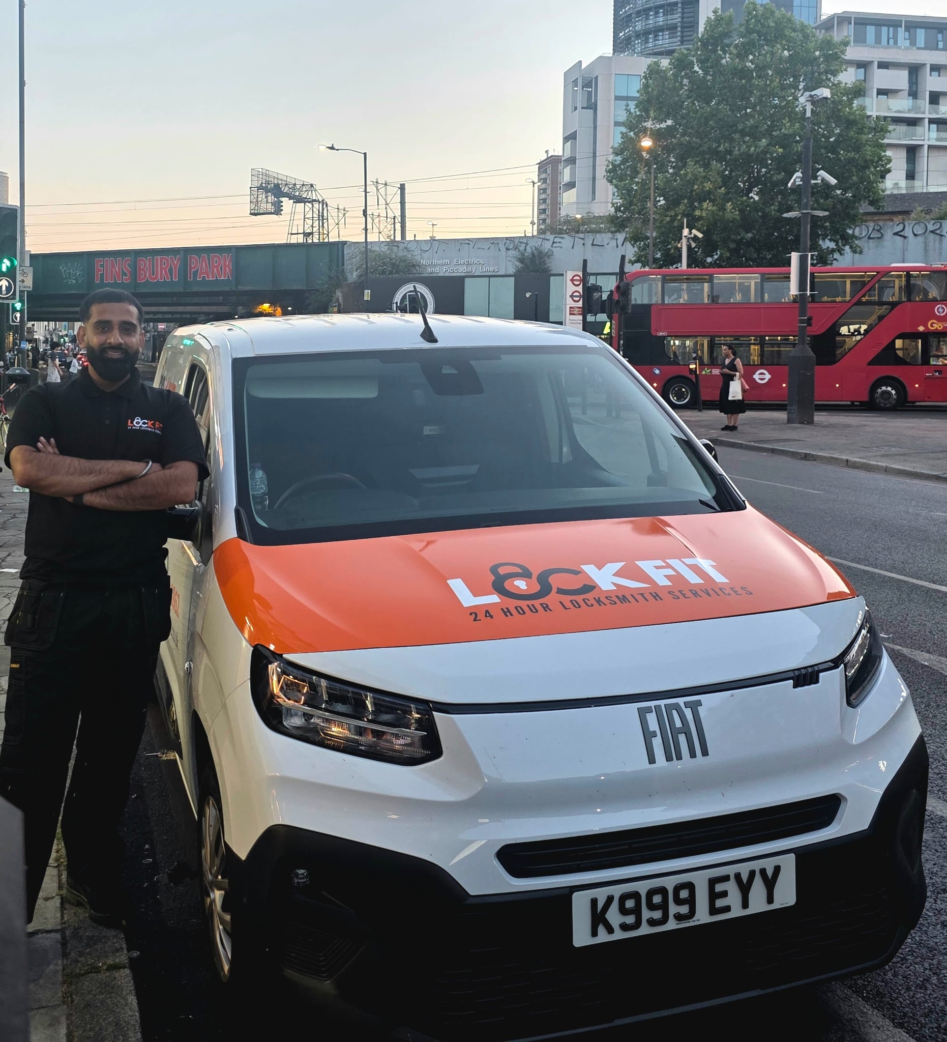 Amrit, Finsbury Park Locksmith Stood Next To His LockFit Van Amrit, Finsbury Park Locksmith Stood Next To His LockFit Van